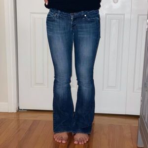 4 paige low-rise boot cut jeans